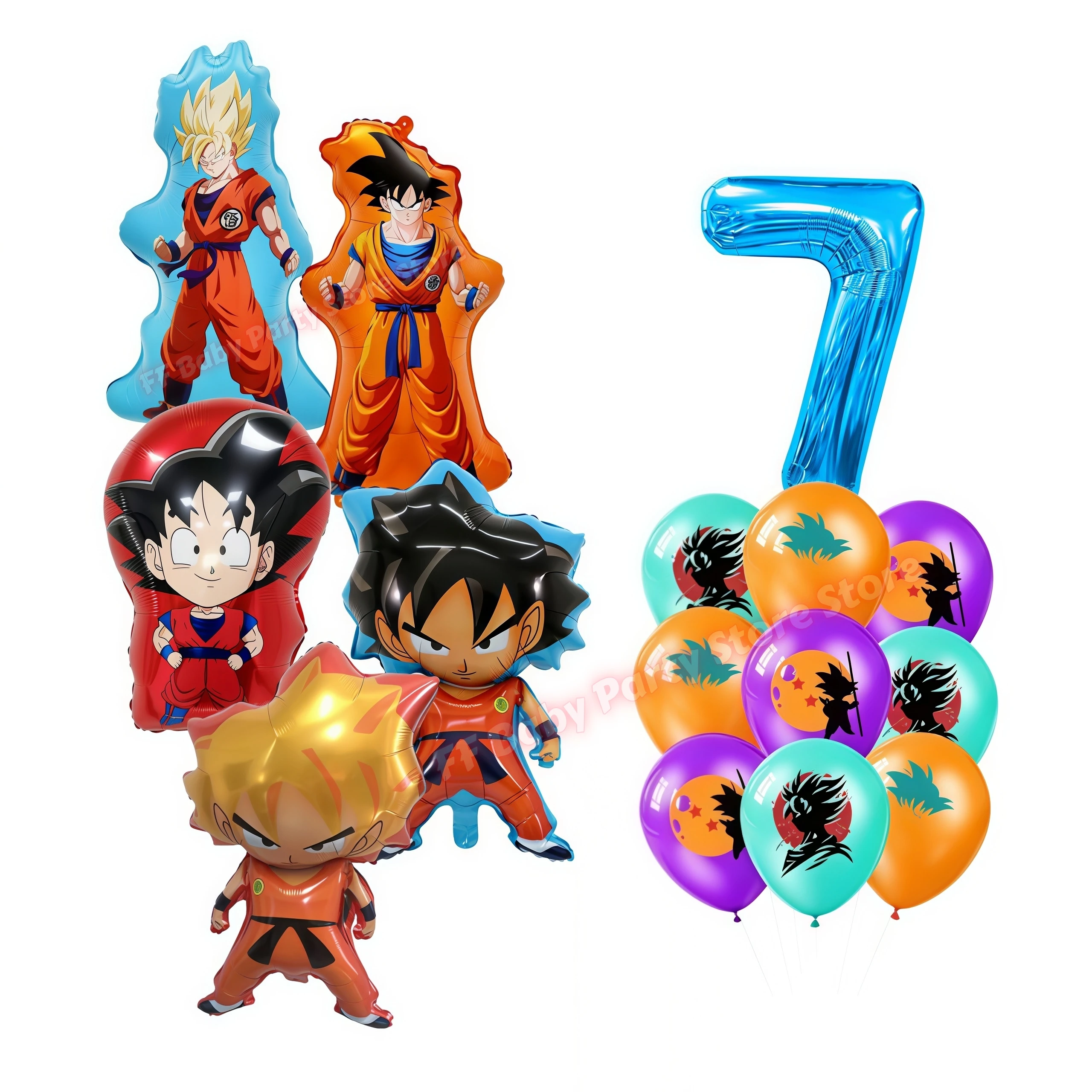 Dragon Ball Geburtstagsparty-Zubehör Son Goku Luftballons Pappbecher Teller Schlüsselanhänger Armbänder Jungen Party-Favoriten Geburtstagsdekoration – Detail 8
