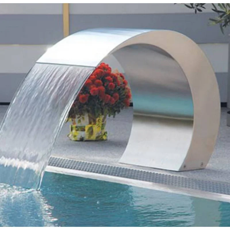 custom.New Style 304/316 Stainless Steel Swimming Pool Curtain Gardening Outdoor Wall Waterfall Spa Curved Waterfalls