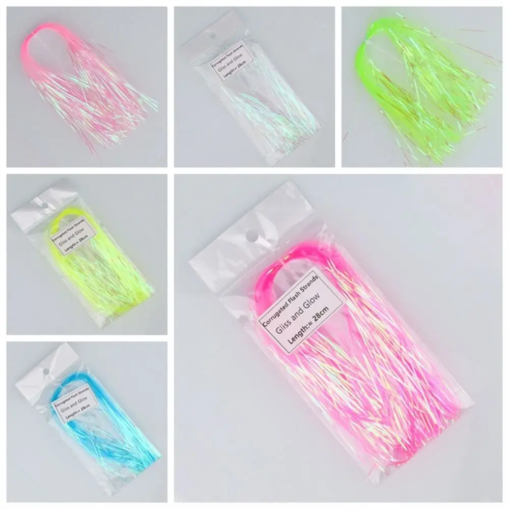 Fish Scale Corrugated Flash Strands Simulates Fly Fishing Tying Flash Tinsel Streamer 1mm Width Gliss Glow Strands Tying Minnow