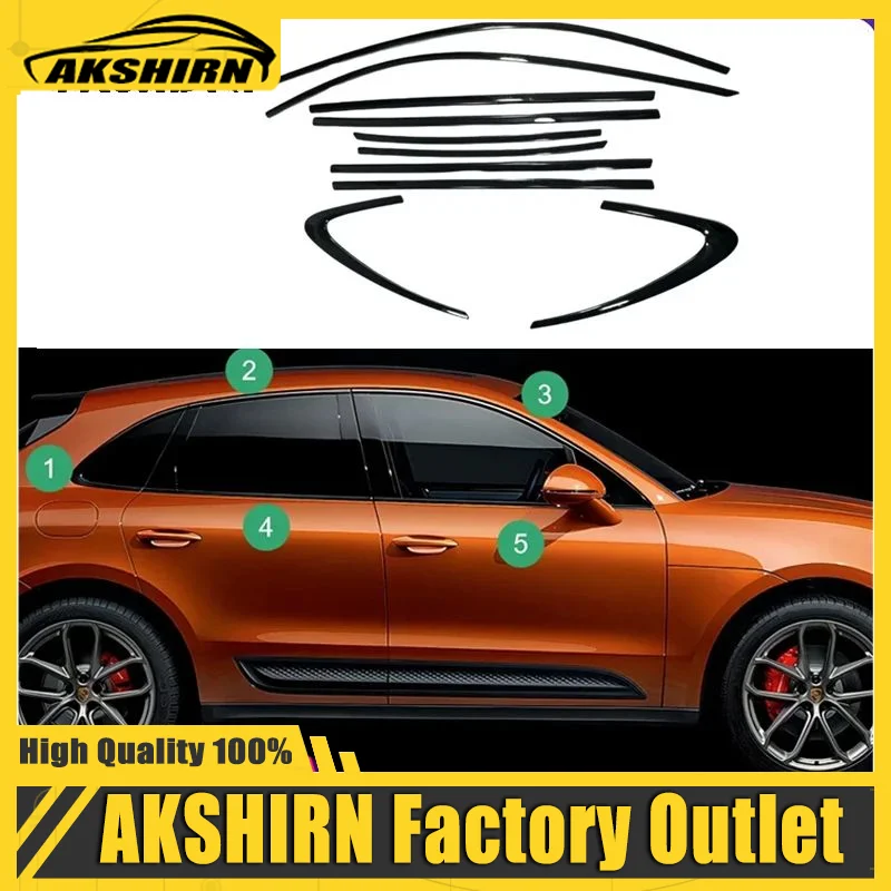 

Car Styling Door Full Window Moulding Frame Sill Molding Trim Strip Cover Sticker For Porsche Macan 2014-2021