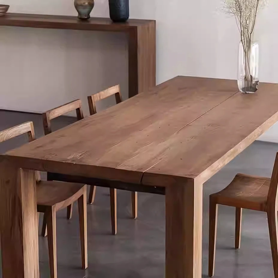 # Solid Wood Dining Table Modern Minimalist Multi-function Living Room Rectangular Worktable Large Board Table