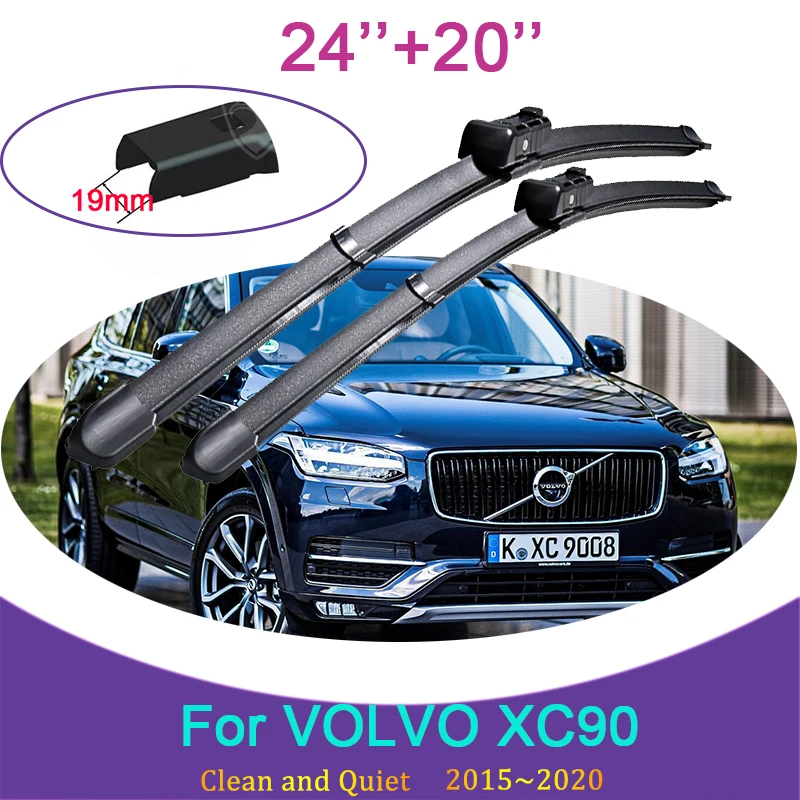 

Car Front Windshield Window Wiper Blades for VOLVO XC90 2015 2016 2017 2018 2019 2020 Frameless Rubber Snow Scraping Accessories