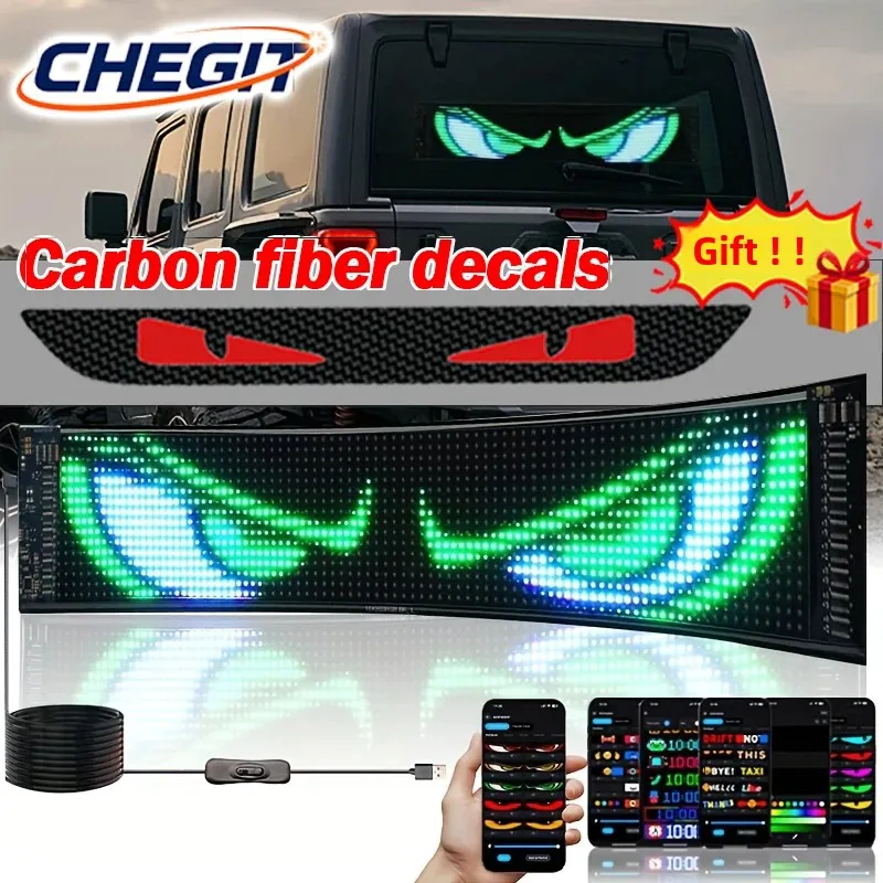 

2025 NEW Truck Devil Eye LED Matrix Pixel Panel Remote Control Signal lights Graffiti Scrolling DIY Programmable Flexible Screen