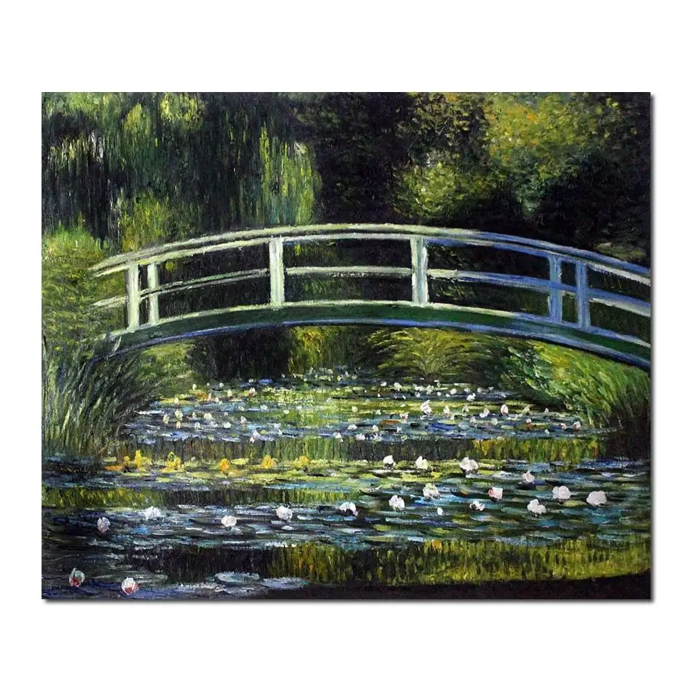 

Hand Painted Oil paintings Claude Monet Canvas art Japanese Bridge High quality home decor