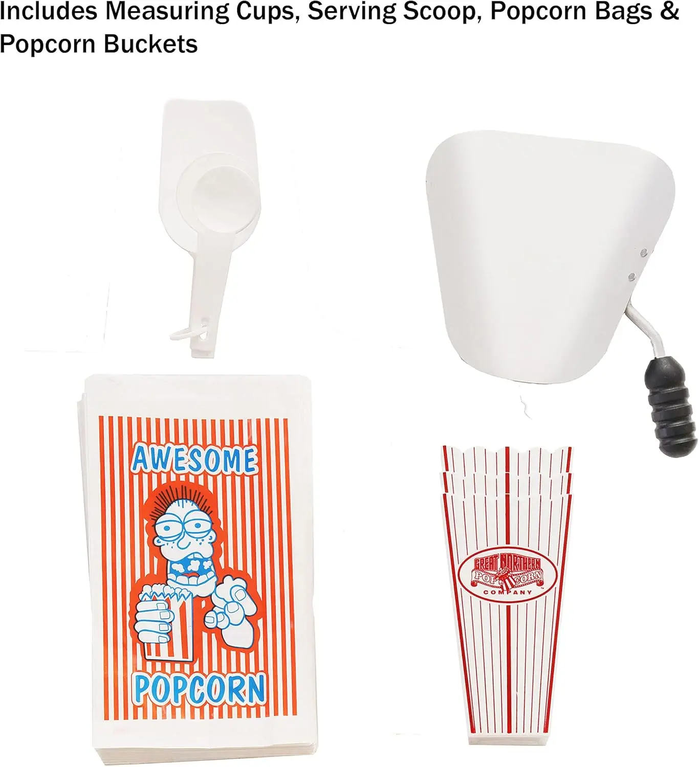 Northern Popcorn mesin Popcorn Popper sempurna dengan keranjang dan ketel baja tahan karat, lampu pemanas, dan aksesori, 10oz