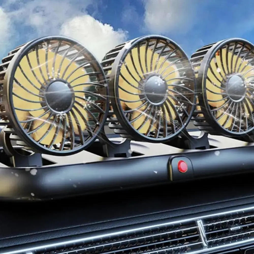 USB/12V/24V Car Cooling Fan 360 Degree Adjustable Wide-angle Air Supply Portable Car Fan Strong Wind Single/Dual Head