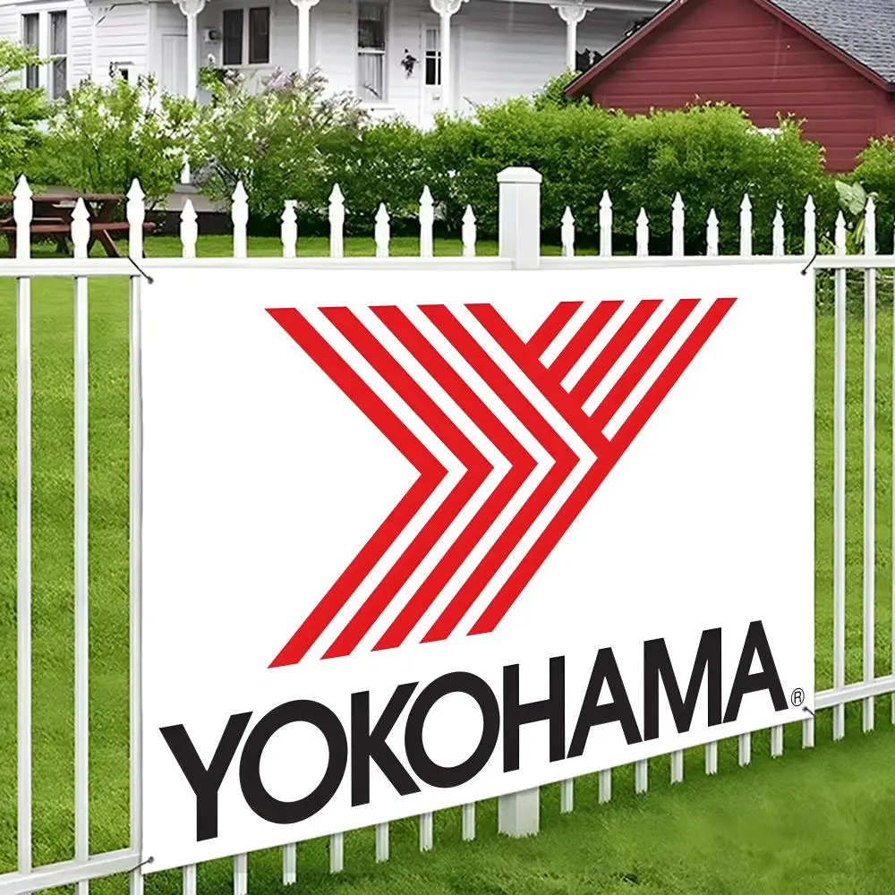 Yoko-hamas Tires Flags Aesthetic Wall Tapestry Printed Wall Hanging Living Room Party Outdoor Decor