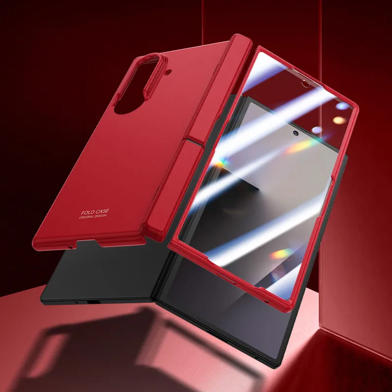 

Slim Frosted Stand Case For Samsung Galaxy Z Fold 7 Fold7 5G Magnetic Folding Spring Hinge Protective Cover