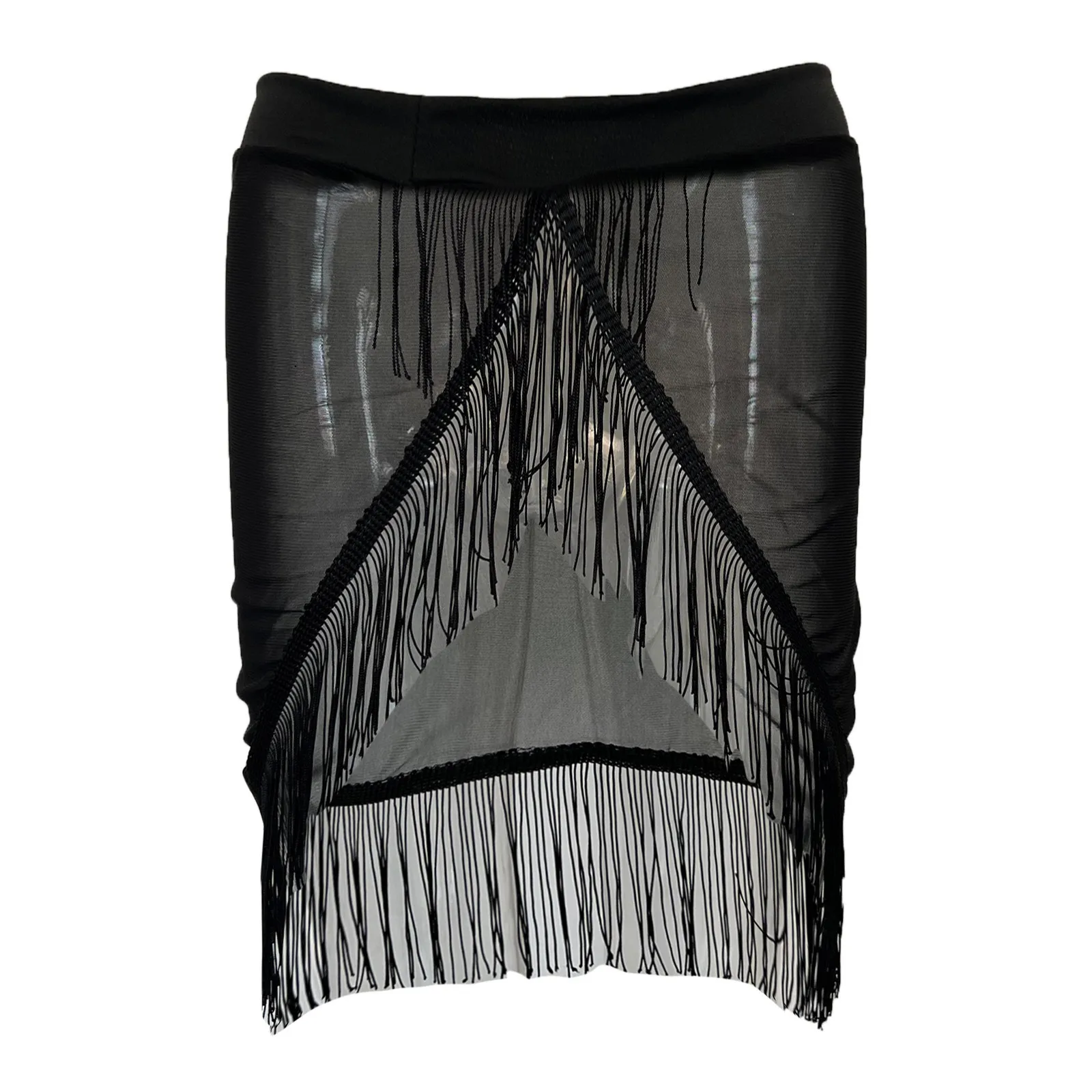 Vrouwen Met Ruches En Doorschijnende Strandrok Bedekken Met Veters Rok Strandwikkel Bikini Dames Onregelmatige Mesh Cover Up Rok