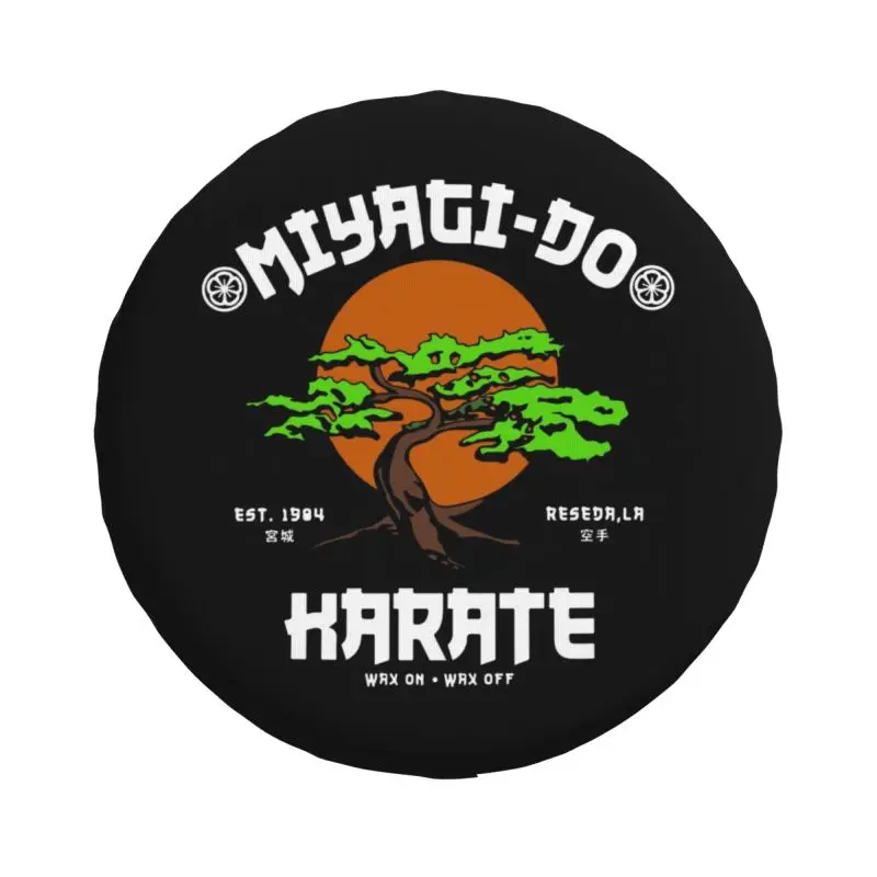 Custom Miyagi Do Inspired Karate Kid Spare Wheel Tire Cover for Toyota RAV4 Cobra Kai Jeep RV SUV Camper Vehicle Accessories