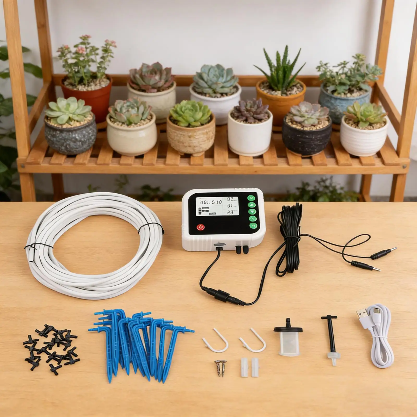 Automatic Watering Solution for 15 Pots Drip Irrigation System with Customizable Timings for Indoor Plant Care