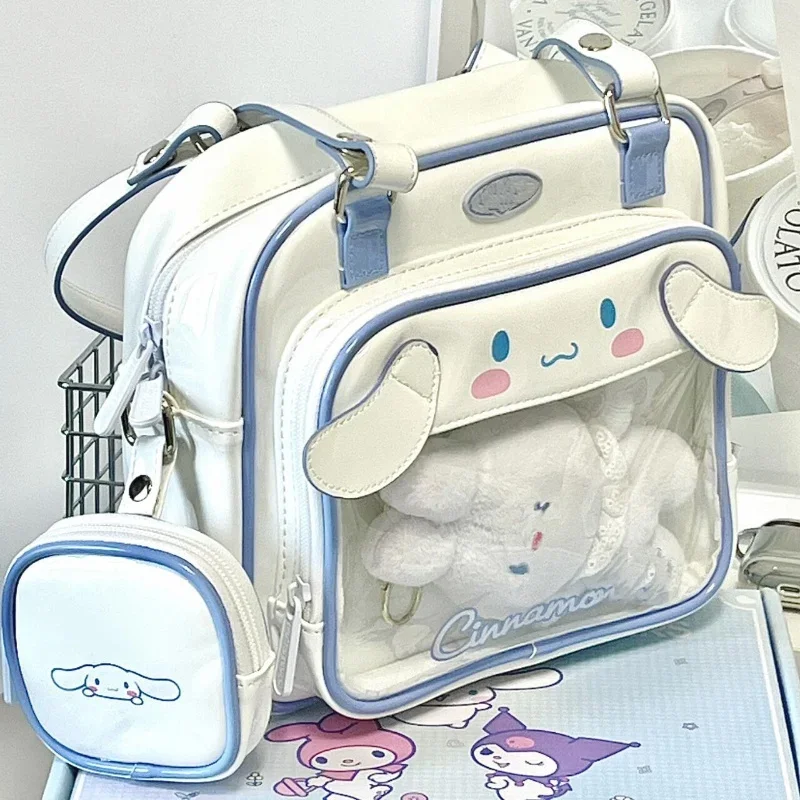 Kawaii Cinnamoroll Messenger Bag MINISO Cartoon Kuromi  Anime Fashion Simple Commuting Bag Handbag Children\'s Birthday Gift