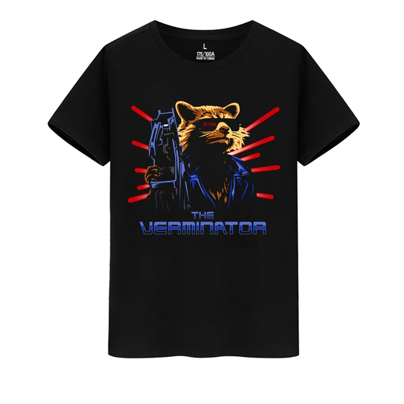 

Trendy and Casual Marvel Merchandise, Avengers, Guardians of The , Rocket Raccoon, Groot, Little Tree Man Short-sleeved T-shirt