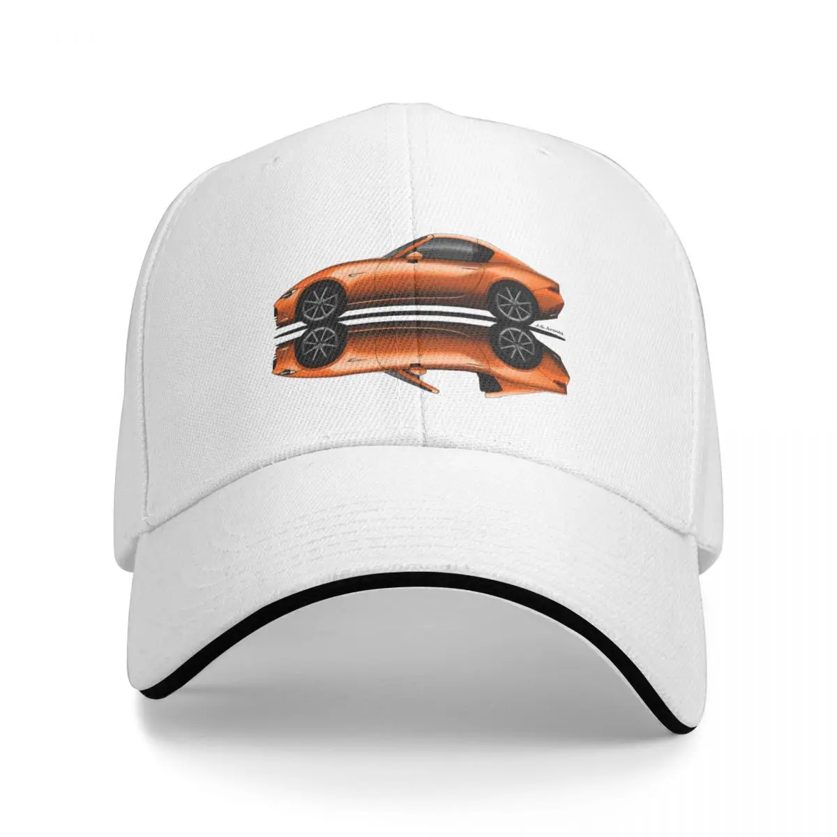 My drawing of the open and closed 30th Anniversary roadster coupe fastback sports car Baseball Cap Vintage For Men Women's