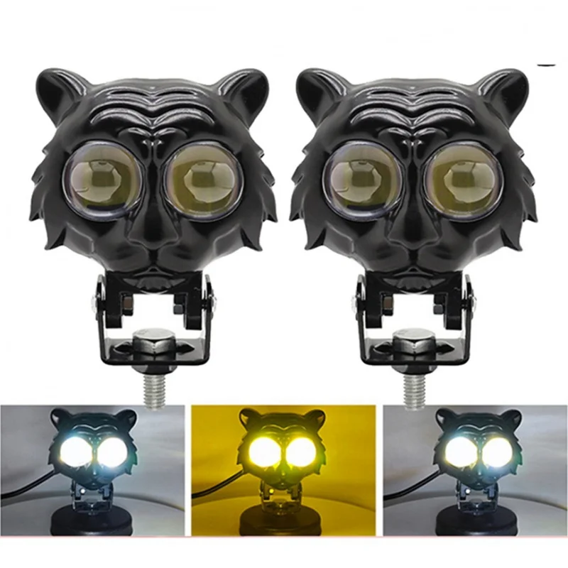 

SAAR Hot-Selling New Tiger Spotlight Modified Motorcycle Spotlight Lens High-Low Beam Integrated White Yellow Light with Strobe
