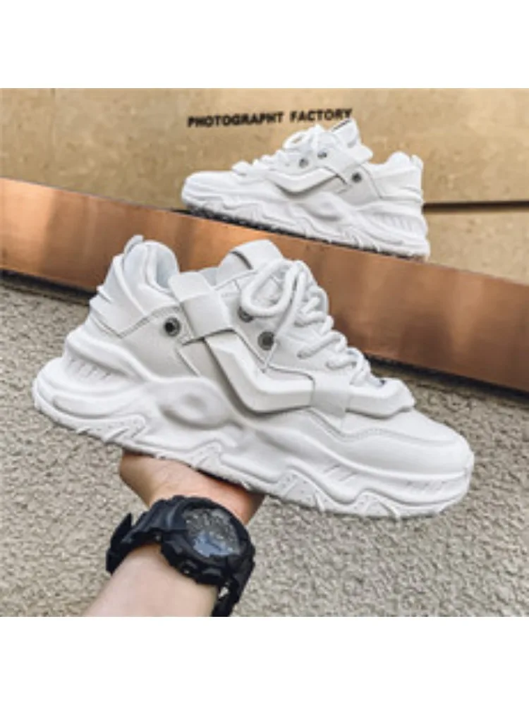 2024 popular men\'s casual shoes fashion trend breathable casual sports shoes white shoes men\'s bread shoes