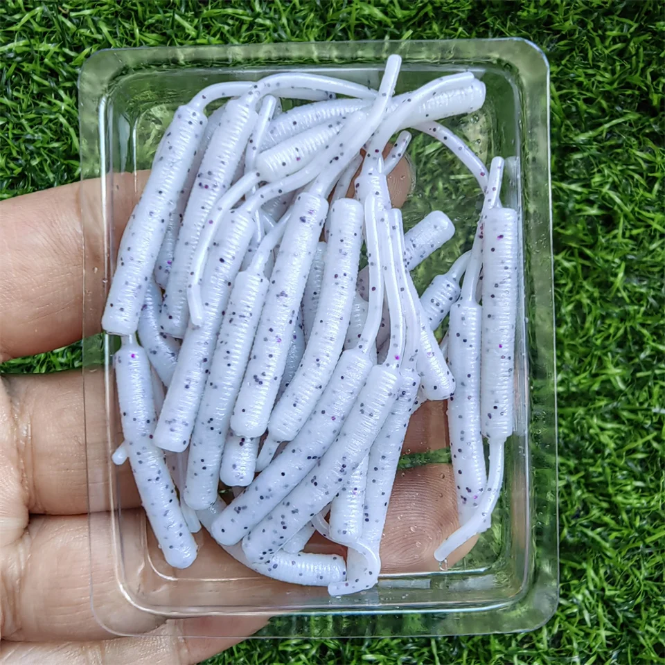 MUKUN-TPE AJING Weicher Kunstköder, Rockfish Angelköder, Swimbaits, Jig-Köder, Wobbler, Wurmgerät, 0,3 g, 45 mm, 30 Stück – Detail 11