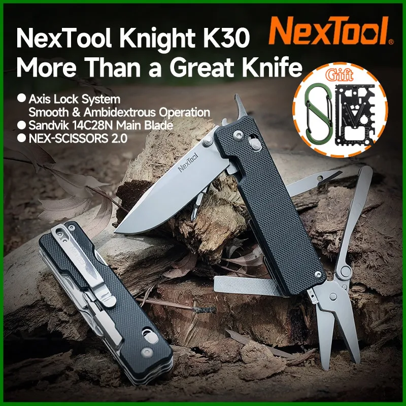 Nextool 11 In 1 Pocket Knife K30 Multi-tool Knight EDC Knife Outdoor Folding Knife Mini Portable Folding Scissor File Hand Tools