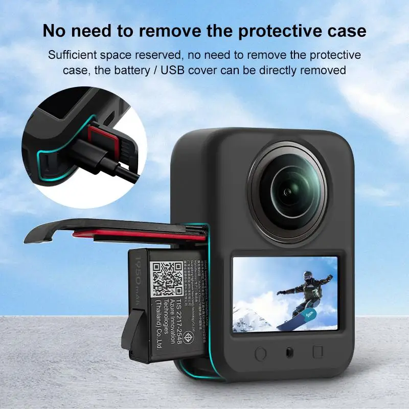ل DJI Osmo 360 سيليكون الجسم الغطاء الواقي و غطاء للعدسات واقي للشاشة المضادة للخدش كم ل DJI Osmo 360 اكسسوارات