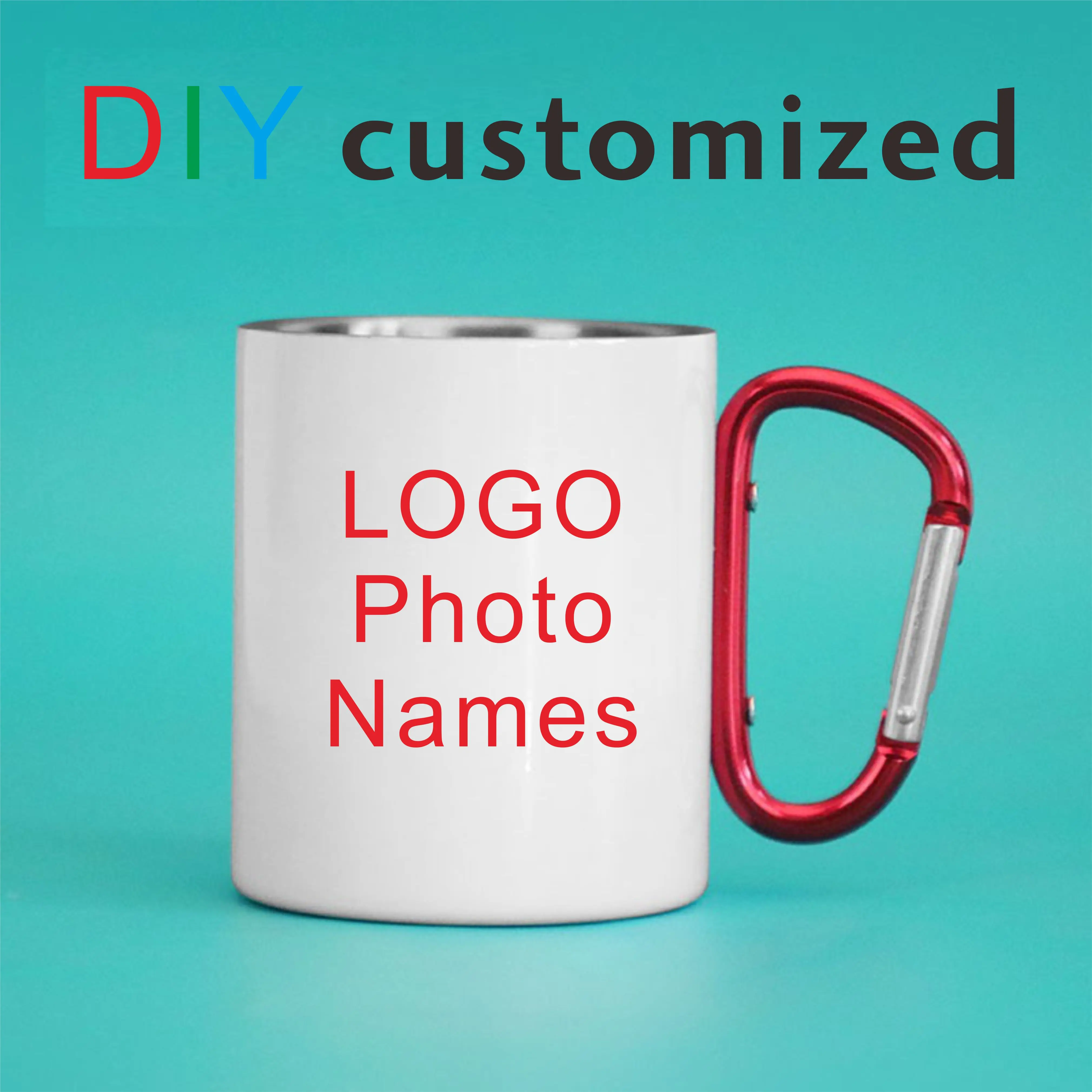 DIY 300ML Steel Coffee Cup with Cap Lid Cover Customized Logo Photo Text Stainless Food Safety Mug Portable Outdoor Office Use