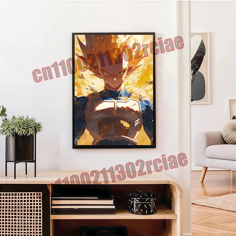 超サイヤ人アニメドラゴンボールスーパークール悟空ベジータ画像ポスター、キャンバスに印刷絵画ファッション壁アート油絵