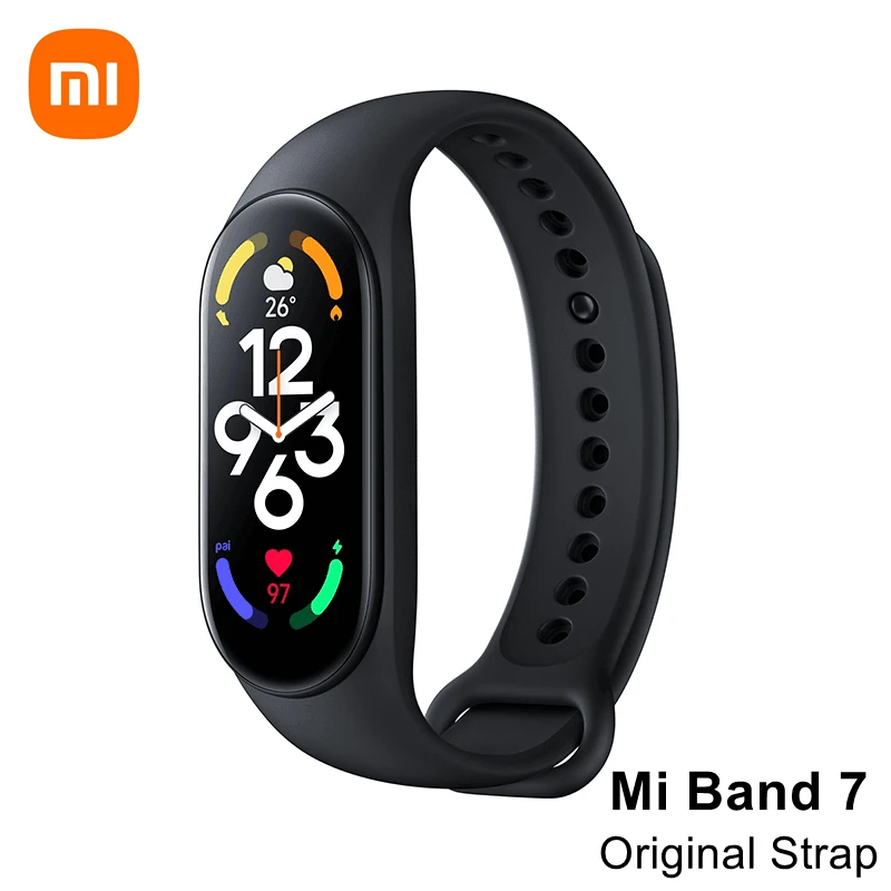 Original Xiaomi Mi Band 7 Strap Pink Ivory Olive Blue Black Orange Color Smart Accessories for Xiaomi Mi Smart Band 7 NFC