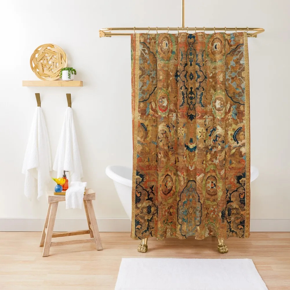 

Doria Antique Persian Carpet Print Shower Curtain Bathroom And Shower Washable Waterproof Fabric Shower Bath Curtain