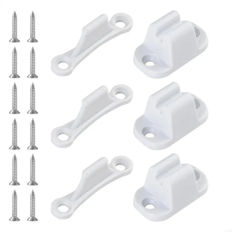 

2025 New Universal RVs Door Stoppers Retainer Latches White Holder for Campers Trailer