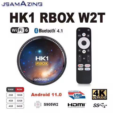 HK1 W2T Android 11.0 Smart TV BOX S905W2 Voice Remote ARM Cortex A53 2/4GB 16/32/ 64GB 8K 3D 2.4G/5G For Google Media Player