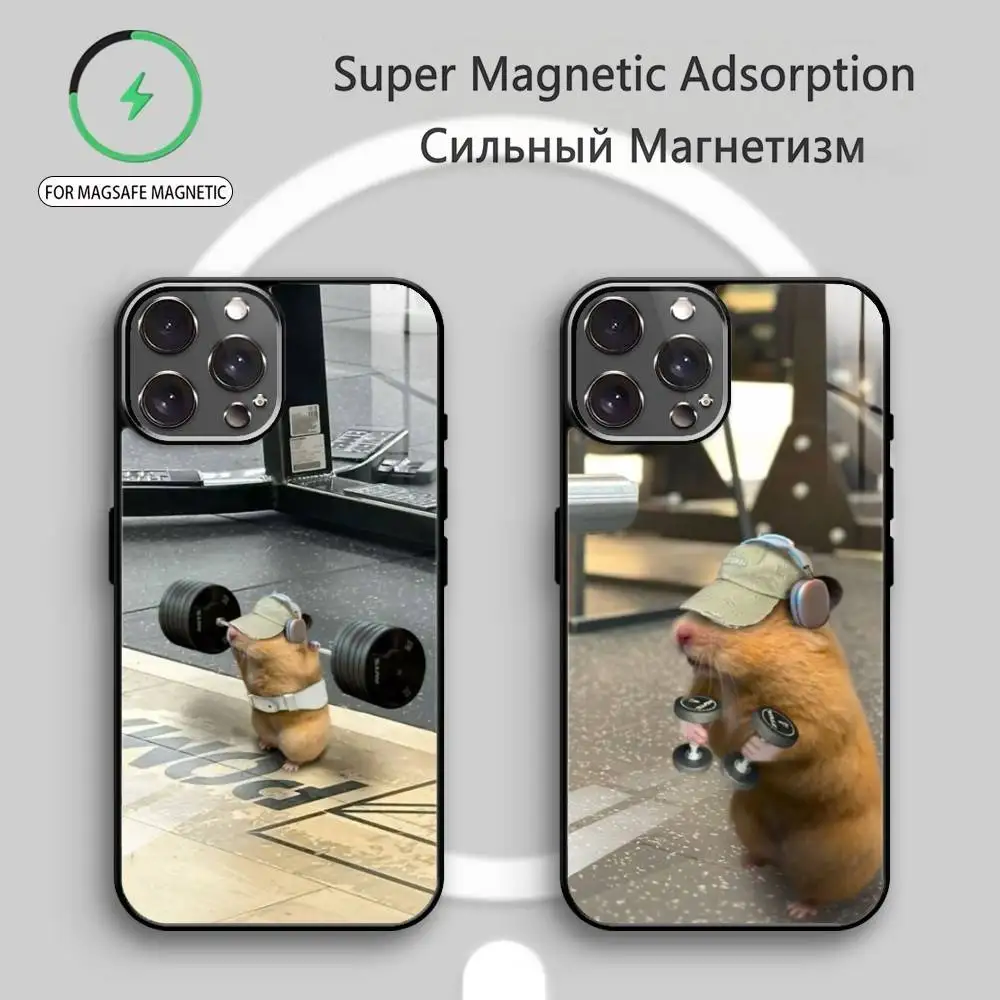 

C-Cute Gym Hamster Phone Case For iPhone17,16,15,14,13,12,11 Plus,Pro Max Magnetic For Magsafe Wireless Charging