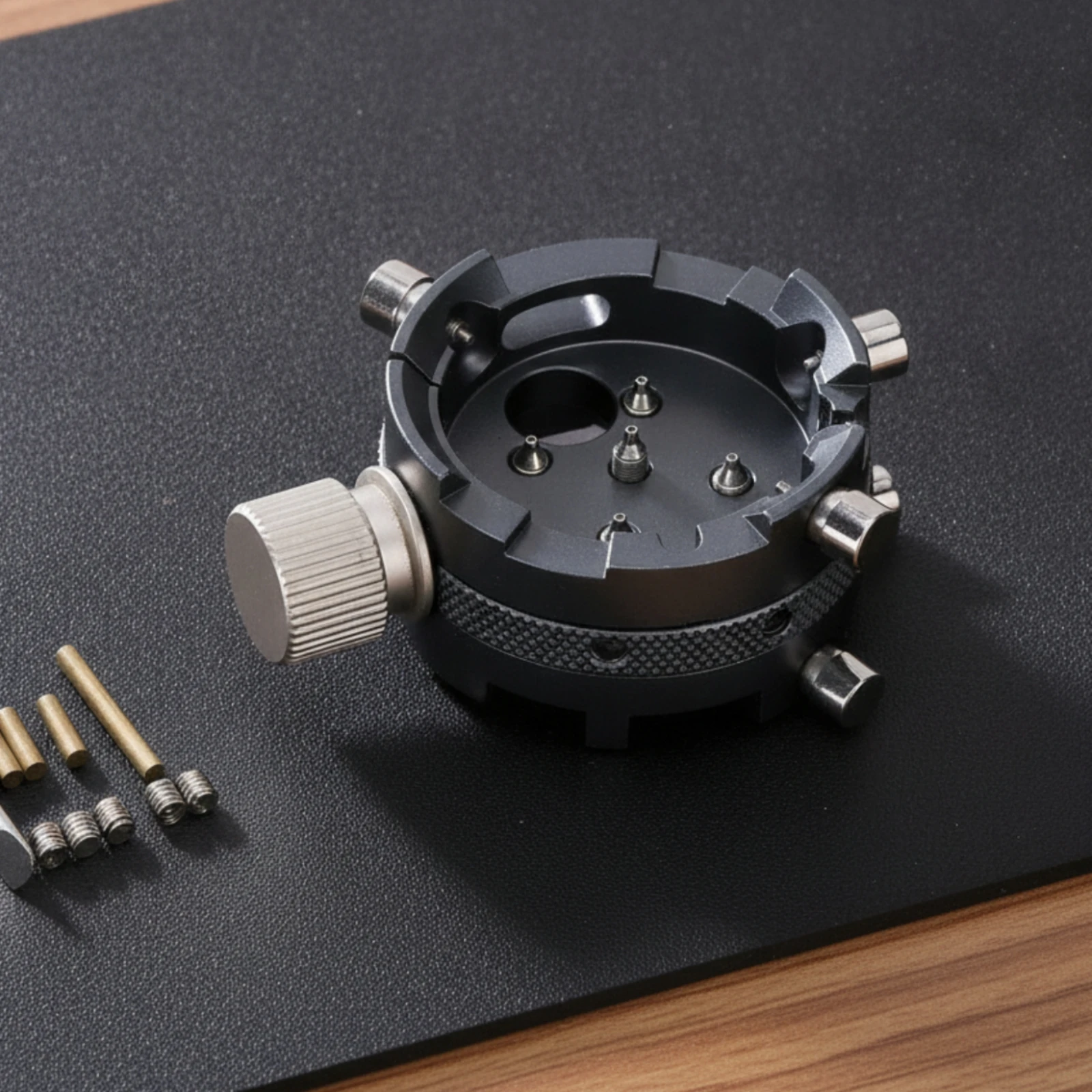 7750 Movement Holder Knurled Adjustment Wheel Movement Holder Base 7750 Holder Watch Movement Clamp Machined Body Locating Posts