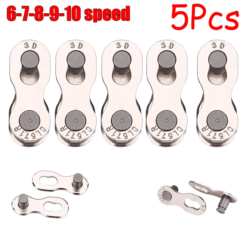 5 Pairs Bicycle Chain Link Connector Joints Magic Buttons Cycling Speed Quick Master Links For Mountain Bike 10/9/8/7/6 Speed