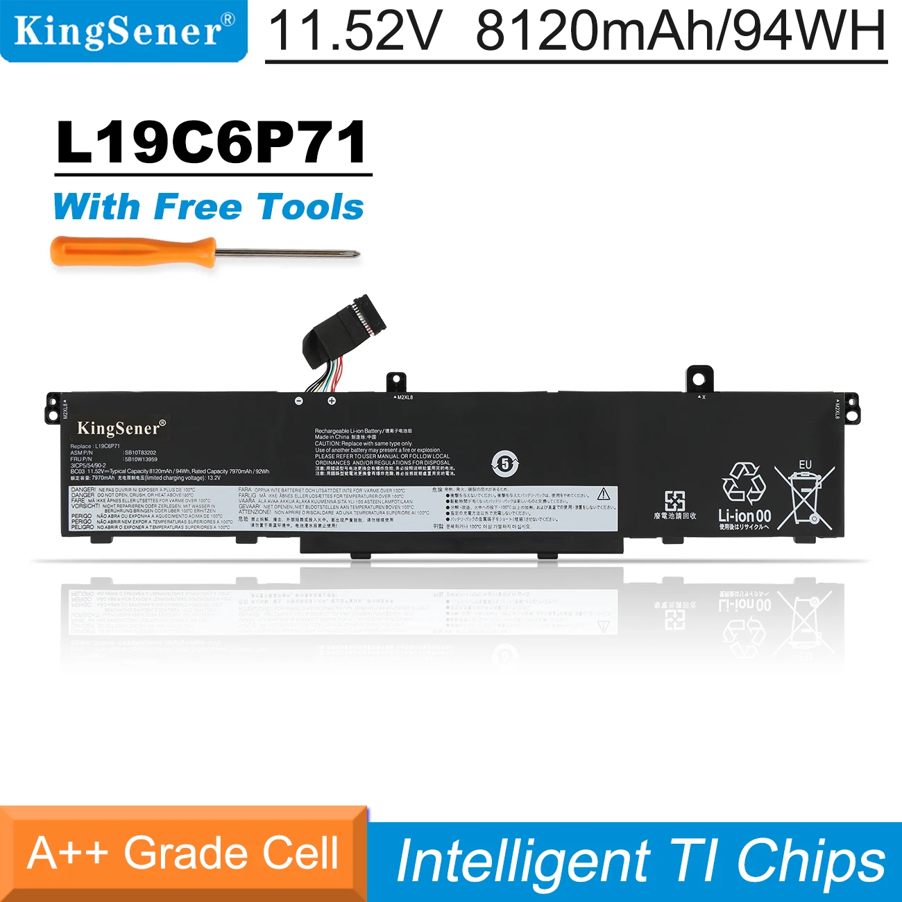 

KingSener L19C6P71 L19L6P71 Laptop Battery For ThinkPad P15 P17 T15G 1st Gen For ThinkPad P15 P17 T15G 2nd Gen 11.52V 94Wh