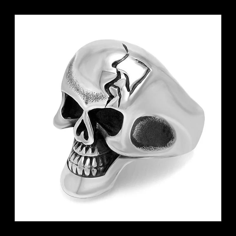 

Модные украшения, модное кольцо из титановой стали, черное ретро-кольцо с черепом, украшения для мальчиков SA891