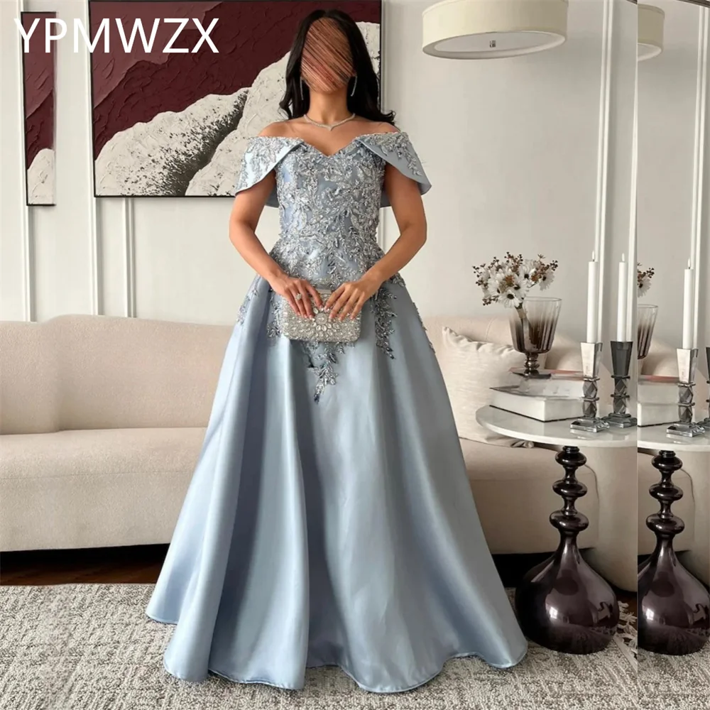 Customized Evening Dress Women Party Occasion Prom Gown YPMWZX Off-the-shoulder A-line Floor Length Skirts Draped Bespoke Occasi