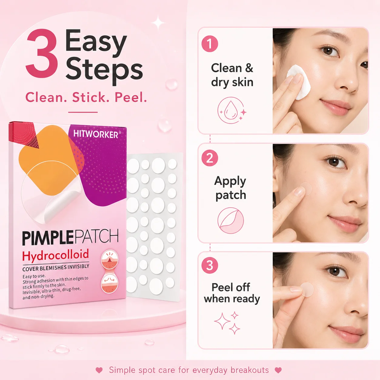 Transparent Colloidal Acne Patch - Alcohol-Free, Non-Irritating, High Quality Salicylic Acid and Tea Tree Oil Acne Patch view 5