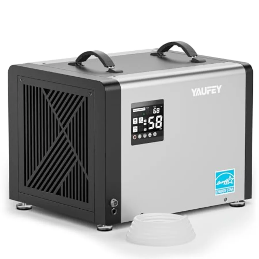

Промышленный осушитель воздуха Energy Star на 70 пинт с насосом для помещений до 5000 кв. футов Фут. Промышленный контроллер влажности для подвалов и цокольных помещений, 10-98% относительной влажности