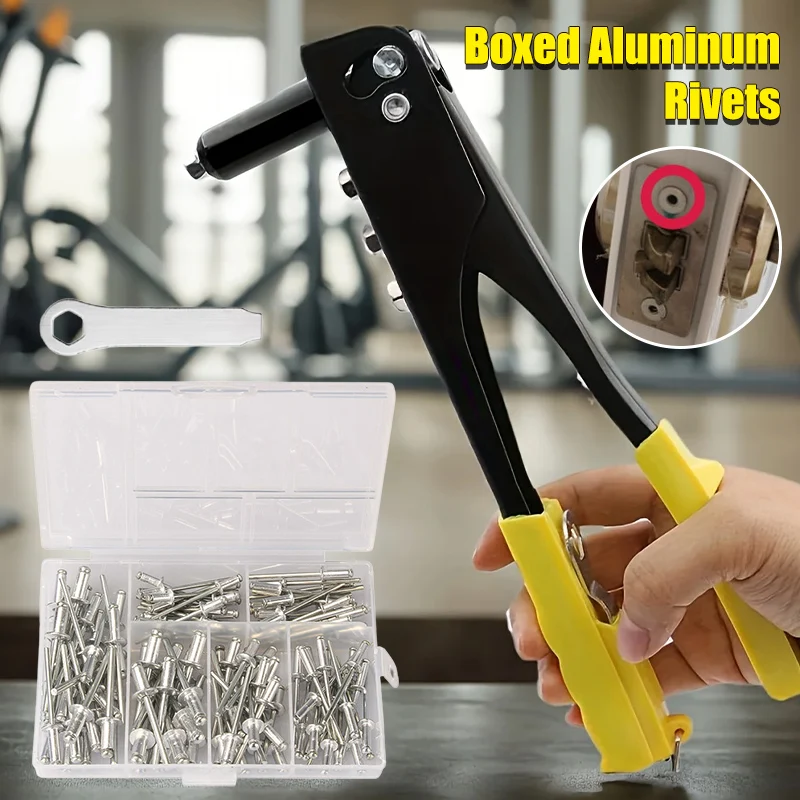 Rivet Gun Kit Hand Riveting Tool Manual Riveter Set Kit Hand Rivet Setter Hand Riveter Rivet Gun for Assembly Engineering