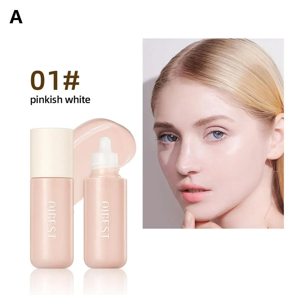 New Liquid Foundation Waterproof Makeup Face Primer Base Lightweight Poreless Coverage Cream High Concealer Brighten Contou O1P0