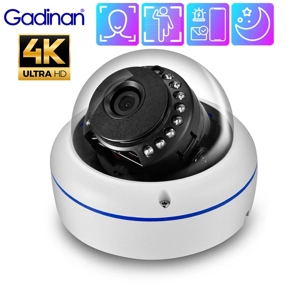 

Gadinan 4K 8MP POE IP Camera Outdoor Waterproof 5MP 4MP H.265+ Infrared Night Vision Security Monitoring CCTV Motion Detection