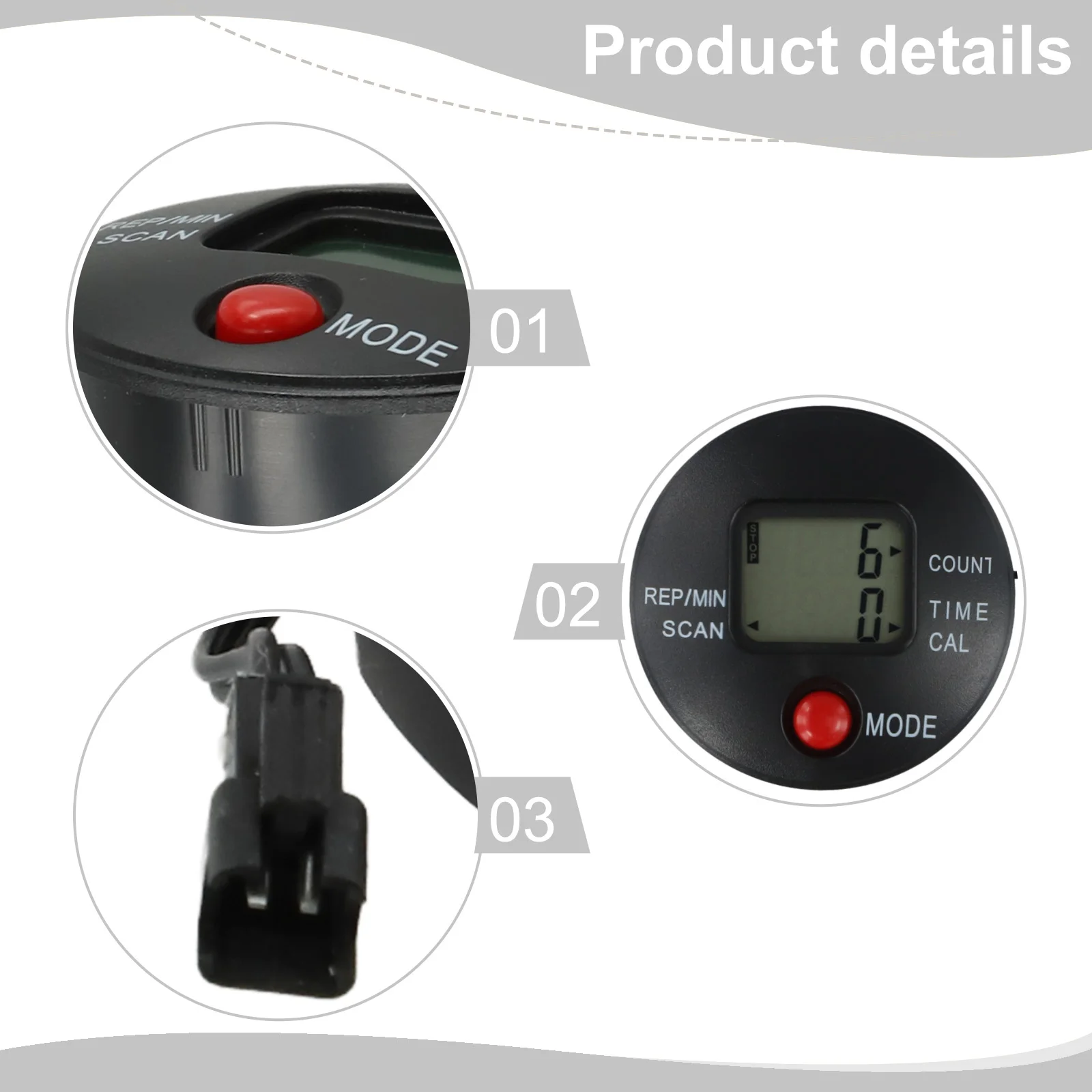 جهاز المشي عداد السائر عداد شاشة عرض رقمية ممارسة الدراجة مراقب الصالة الرياضية اللياقة البدنية وبناء الجسم الملحقات #4