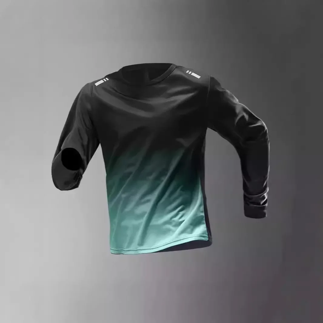 New Ice Silk Thin Summer Long Sleeve T-shirt For Men Fashionable Loose Fit Casual Sports Top Hollow Mesh Quick Drying