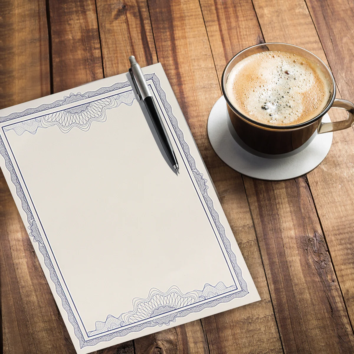 

1Set A4 Blank Certificate Paper 12K Inner Pages Sturdy Print Graduation Paper Core