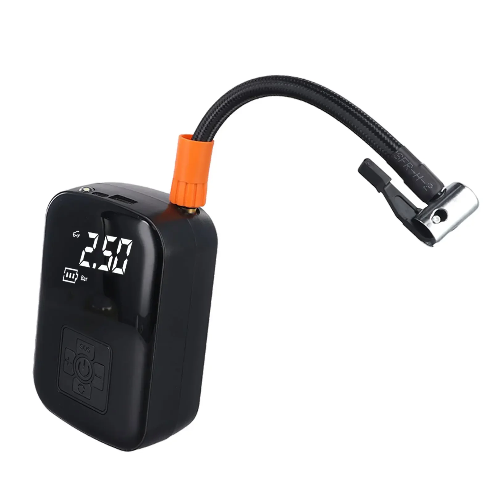 

Auto Tire Inflator Rechargeable Air Pump 100W Power 3~150psi Air Pressure 7.4V Voltage ABS+Metal Material Anywhere Use