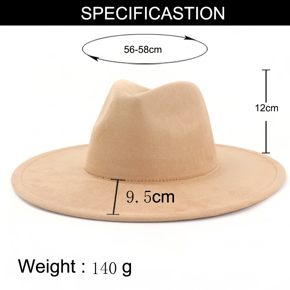 Vegan Panama Rancher Fedora Tan Wide Stiff Brim Hat New Unisex Vegan Felt Rancher Hat, Ivory W Chin Cord - Unisex Style  main image 4
