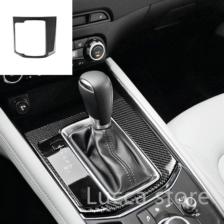 For Mazda CX-5 CX5 2017 2018 Electronic Handbrake Knob Button Panel Cover Trim Sticker Carbon Fiber Interior Auto Assesories