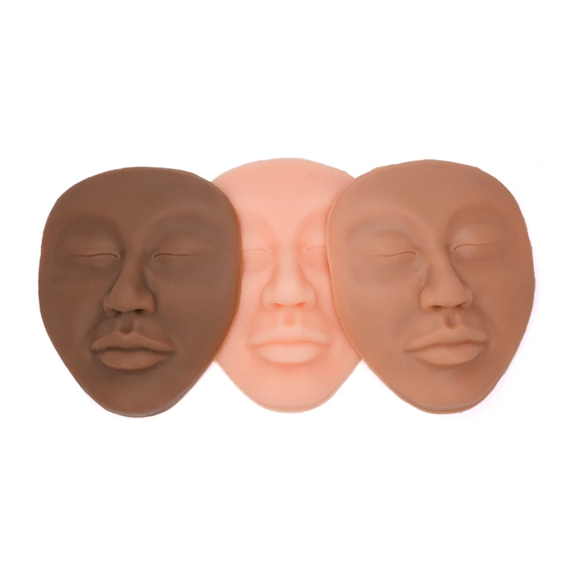 

1pcs 5D Full Face Male Silicone Model for Tattoo Embroidery Practice Eyebrows Eyes Lip Makeup Tool Skin Simulation Easy Coloring