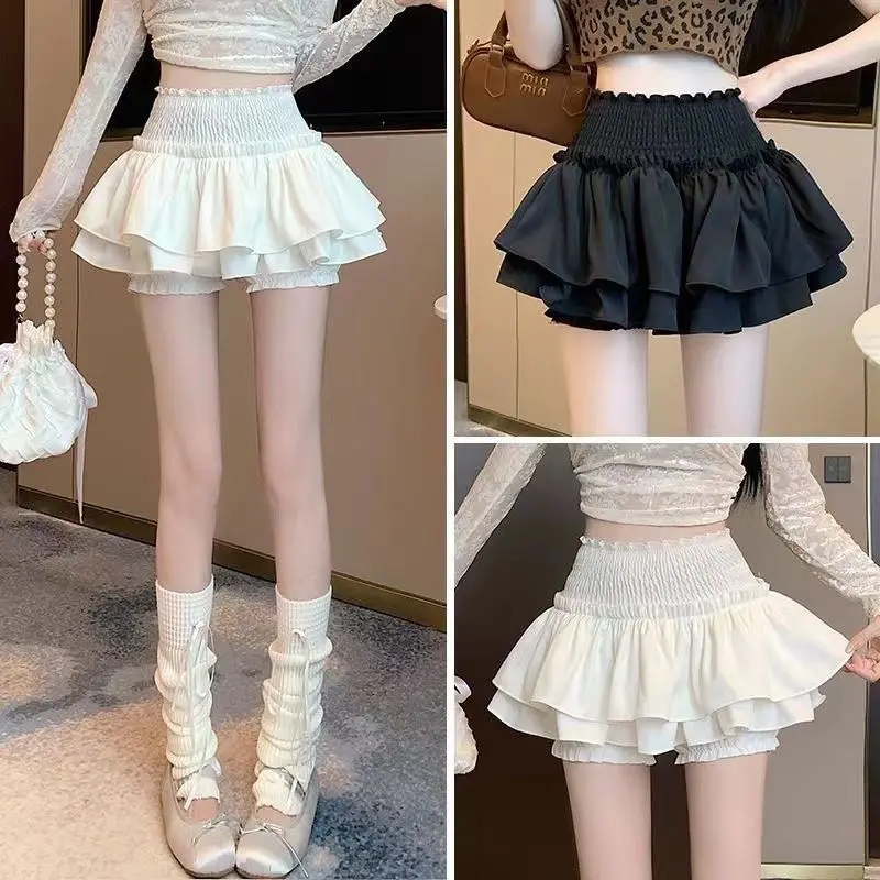 Cake skirt skirt female 2024 new spring and summer high-waisted small ballet style A word Peng peng white short skirt