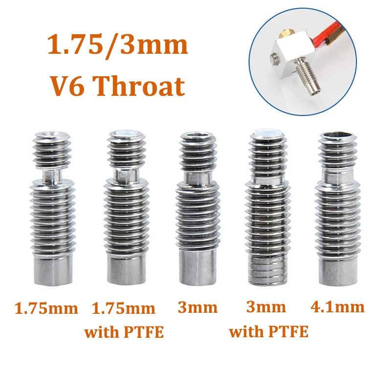 

3D-принтер Hotend Throat E3D V6 Heatbreak M7 M6, резьба, горло, экструдер V6 1,75, 3 мм нить, цельнометаллическая трубка для подачи, 4 шт.