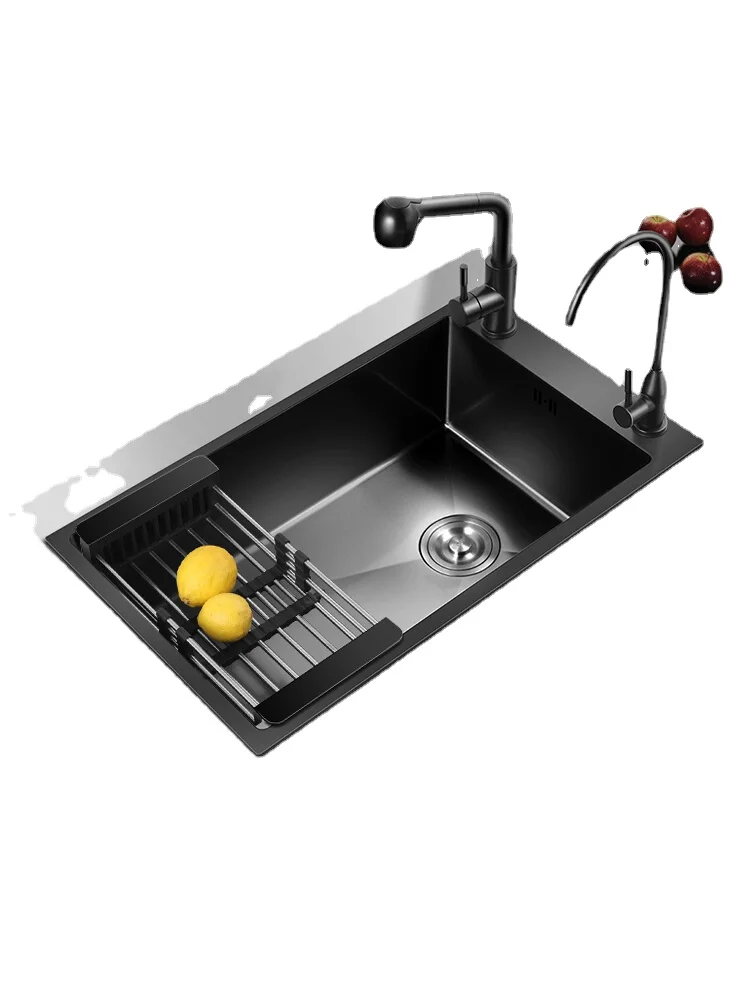 

Yy Horizontal Scullery Household Black Kitchen Stainless Steel Sink Sink